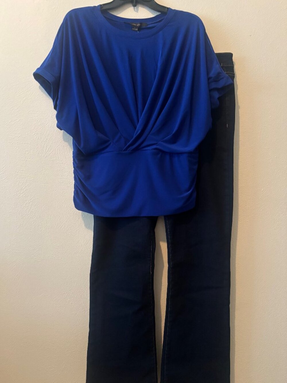 Cynthia Steffe Women's Goddess Blue Waist Ruching Blouse - Size L